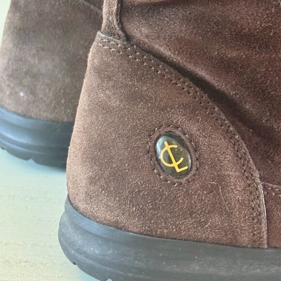 Vintage Coach Tatum Brown Suede Logo Knit Legwarmer Reversible Boots | Sz 8.5 M - Picture 7 of 10